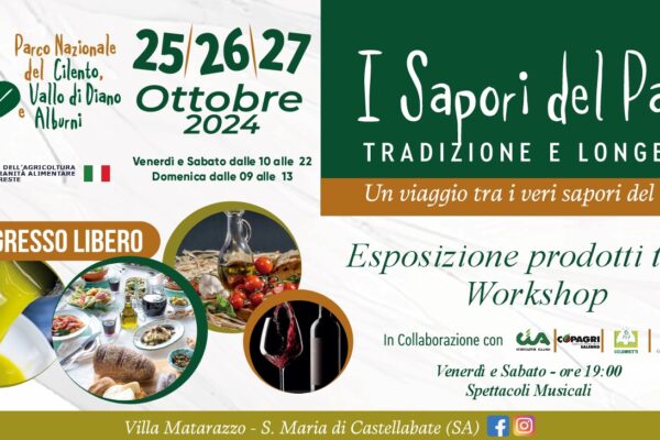 Evento “I Sapori del Parco – tradizione e longevità” 25-26-27 ottobre 2024