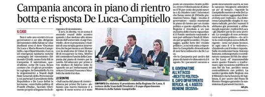 SANITA’: lo scontro De Luca – Campitiello … occhio che arriva !!
